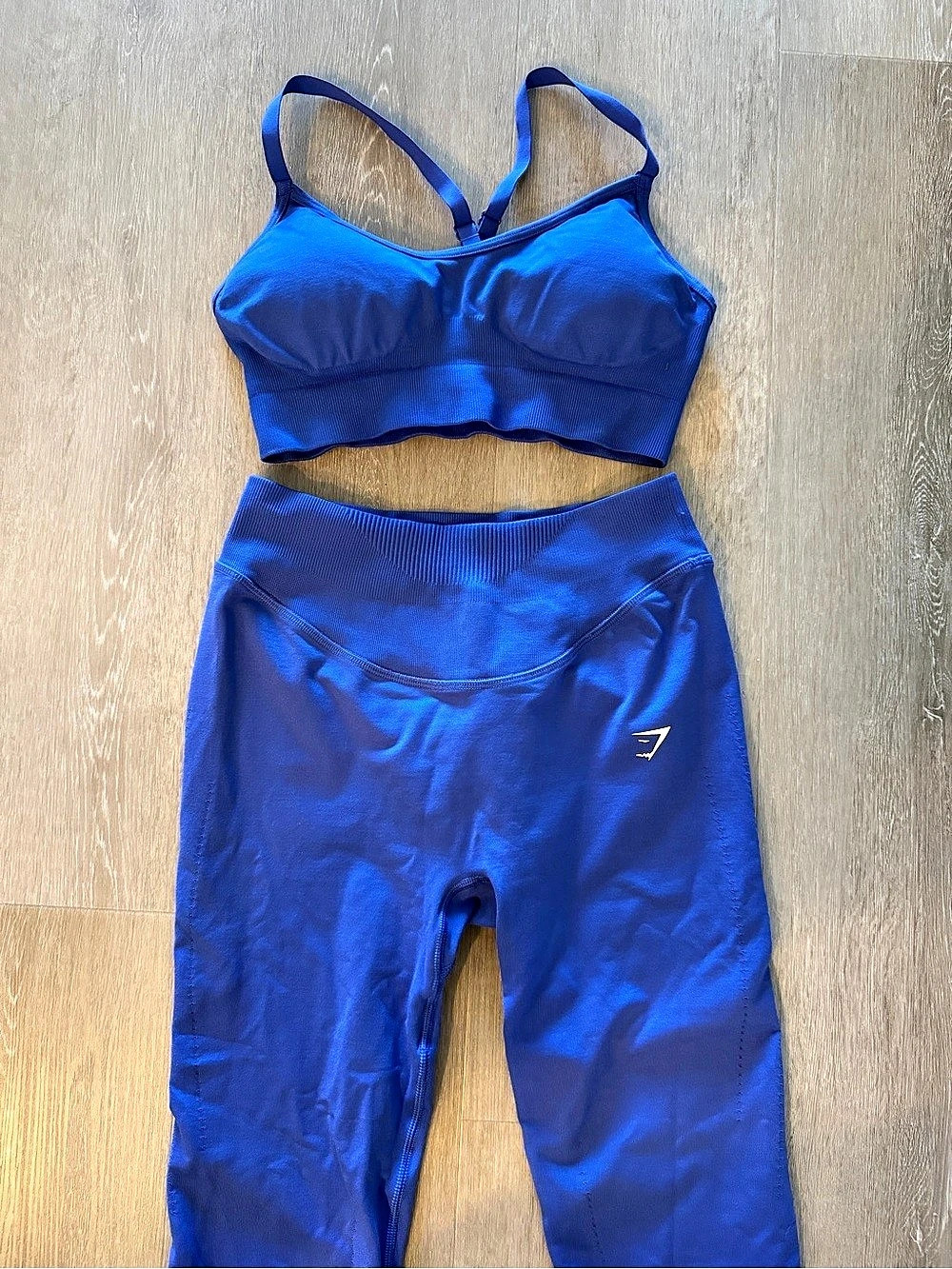 Gymshark Vital Seamless Set Blue Sports Bra & Leggings